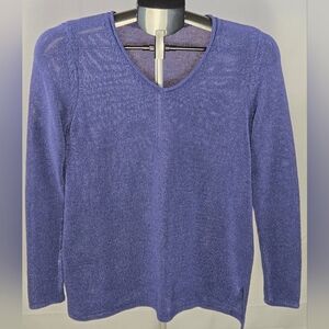 J. Mclaughlin Navy Elevated Basic Quiet Luxury Sweater, Small